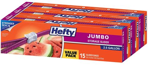 013700507861 Hefty Storage Slider Gallon 5 Slider Bags