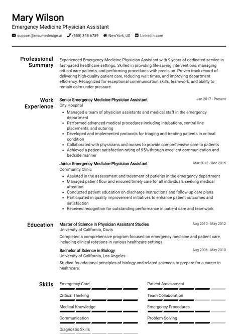 11 Emergency Medicine Physician Assistant Resume Examples And Templates 11 Emergency Medicine Physician Assistant Resume Examples And Templates