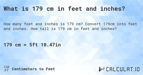 Convert 179cm to Feet Easily: Surprising Result!