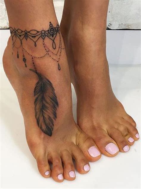 20 Feather Tattoo Ideas For Women Ankle Tattoos For Women Foot