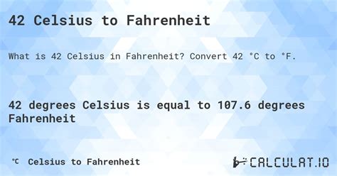 Convert 42 Celsius to Fahrenheit: Quick and Easy Guide