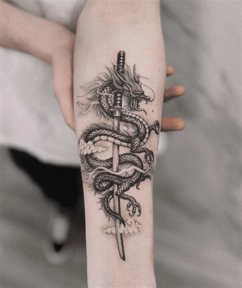 46 Sword Dragon Tattoo Designs To Add An Edge To Your Ink