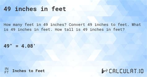 Convert 49 Inches to Feet Effortlessly