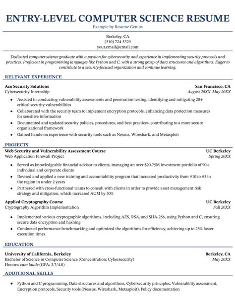 5 Entry Level Computer Science Resume Examples Amp Guide For 2024 5 Entry Level Computer Science Resume Examples Amp Guide For 2024