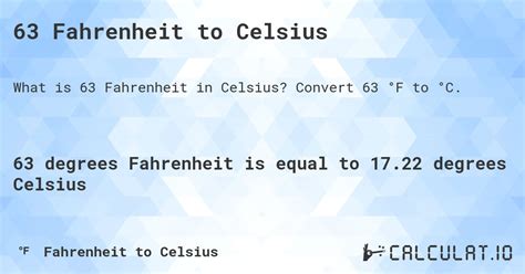 Convert 63 Degrees Fahrenheit to Celsius Effortlessly: Quick and Easy Guide