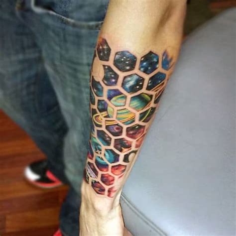 80 Honeycomb Tattoo Designs For Men Honeycomb Tattoo Cool Forearm