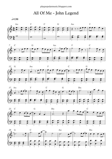 All Of Me Quot Sheet Music By John Legend For Lead Sheet Sheet Music Now