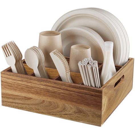 Amazon Com Alelion Acacia Wood Utensil Holder For Party Paper Plate Organizer For Countertop Silverware Caddy With 6 Compartments For Plate Cup Fork Spoon Cutlery Holder For Kitchen Camping Buffet Amazon Com Alelion Acacia Wood Utensil Holder For Party Paper Plate Organizer For Countertop Silverware Caddy With 6 Compartments For Plate Cup Fork Spoon Cutlery Holder For Kitchen Camping Buffet