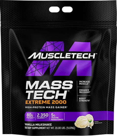 Amazon Com Muscletech High Protein Mass Gainer For Men Women Clean Protein Powder Shakes For Weight Gain Muscle Building Recovery With Creatine Monohydrate Vanilla Milkshake 5 15 Pound Health Household
