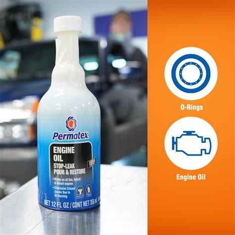 Amazon Com Permatex 30302 Engine Oil Stop Leak 12 Fl Oz Effectively Stops And Prevents Oil Leaks And Burning Without Needing To Dismantle Automotive