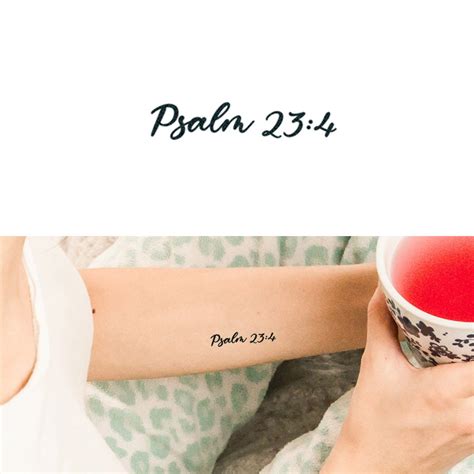 Amazon Com Psalm 23 4 Set Of 2 Temporary Tattoo Psalm 23 4 Tattoo Religious Tattoo Faith Tattoo Beauty Personal Care