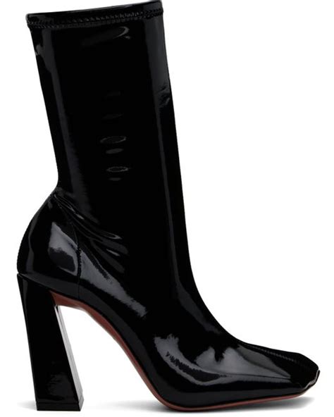 Amina Muaddi Marine Stretch Boots In Black Lyst Amina Muaddi Marine Stretch Boots In Black Lyst