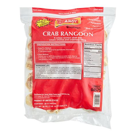 Amoy Royal Dragon Crab Rangoon 1 Oz 120 Case Amoy Royal Dragon Crab Rangoon 1 Oz 120 Case