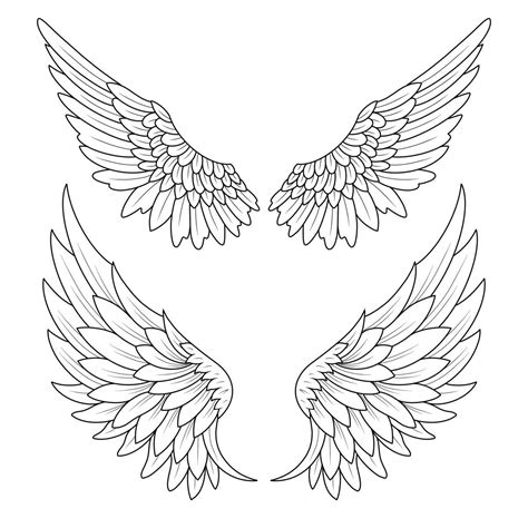 Angel Wings Tattoo Stencil Angel Wings Art Tattoo Stencil Outline