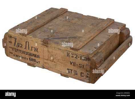 Army Ammunition Wooden Crate Text In Russian Type Of Ammunition