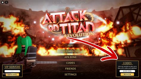 Attack On Titan Revolution Code