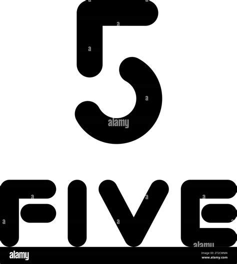 Black Symbol For Number 5 On A White Background Icon 5 Stock Vector Image Amp Art Alamy
