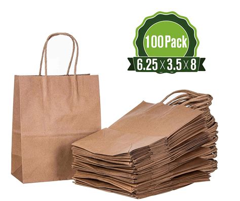 Brown Kraft Paper Bag Handles Bulk Gift Bags Shopping Temu United Brown Kraft Paper Bag Handles Bulk Gift Bags Shopping Temu United