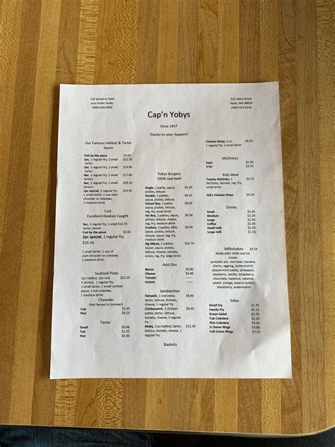 Cap N Yoby S Drive Ins Delicious Seafood In Kelso Wa