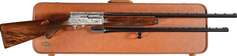 Cased Belgian Browning 20 Gauge Auto 5 Shotgun With Extra Barrel Rock Island Auction