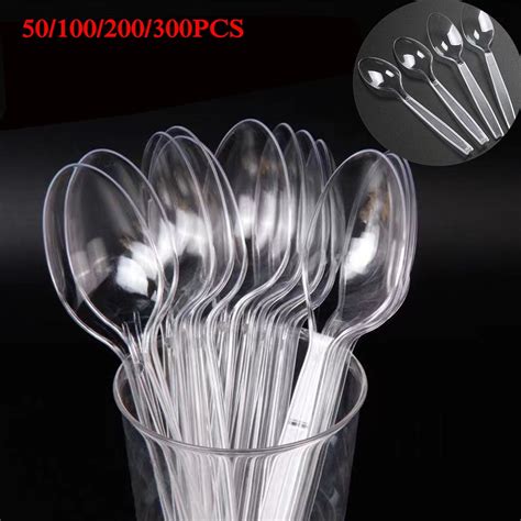 Clear Disposable Plastic Serving Spoons 110 Spoons Clear Disposable Plastic Serving Spoons 110 Spoons