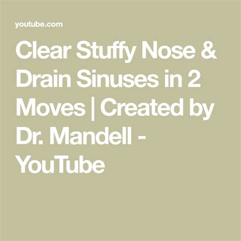 Clear Stuffy Nose Amp Drain Sinus In 2 Moves Dr Mandell In 2025