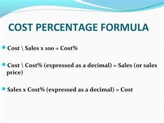 Cost Of Sales Percentage Formula Madisonrosrose Cost Of Sales Percentage Formula Madisonrosrose
