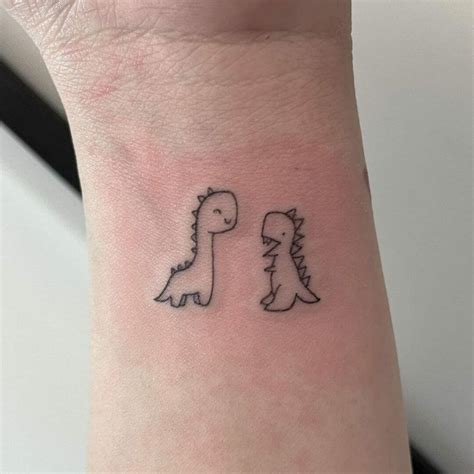 Cute Matching Dino Tattoos