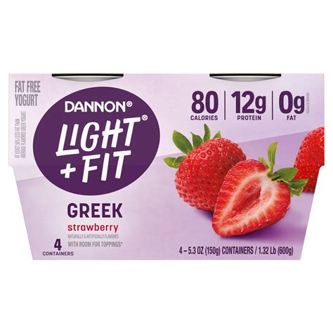 Dannon Light Fit Carb Sugar Control Strawberries Cream Lowfat Yogurt Low Fat Nonfat Sendik S Food Market