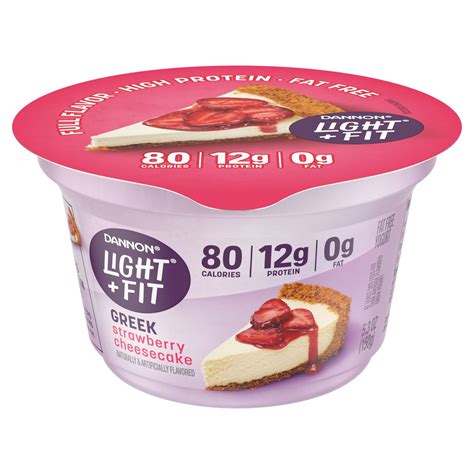 Dannon Light Fit Greek Strawberry Fat Free Yogurt 5 3 Oz 4 Count The Fresh Grocer