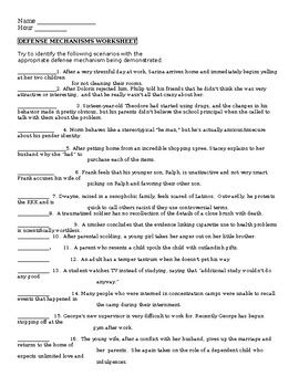 Defense Mechanisms Worksheet Answers Prntbl Concejomunicipaldechinu