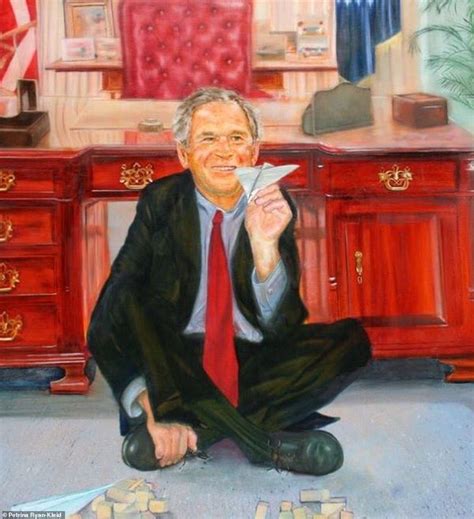 Did Epstein Own Painting Of G W Bush Playing With Paper Planes In