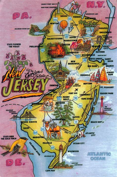 Discover The Garden State New Jersey Map