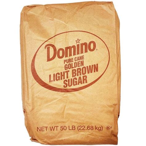 Domino Pure Cane Light Brown Sugar 50Lb Stover Company