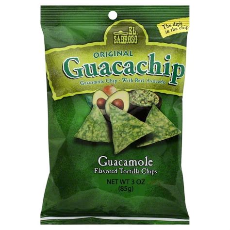 El Sabroso Original Guacachip Guacamole Flavored Tortilla Chips 3 5 Oz El Sabroso Original Guacachip Guacamole Flavored Tortilla Chips 3 5 Oz
