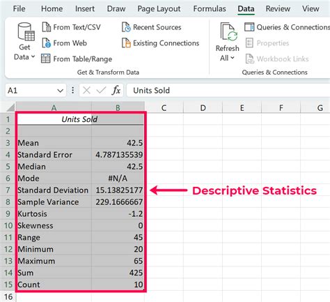 Excel 2007 Descriptive Statistics For Univariate Data Excel 2007 Descriptive Statistics For Univariate Data