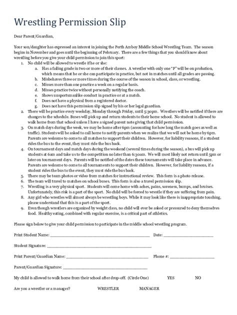 Fillable Online Get Wrestling Permission Slip Perth Amboy Public Fillable Online Get Wrestling Permission Slip Perth Amboy Public