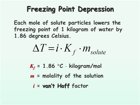 Freezing Point Depression Equation Uncovered