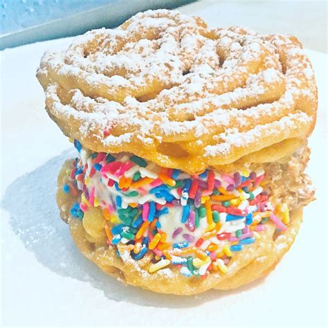 Funnel Cake Ice Cream Sandwich Funnel Cake Ice Cream Sandwich