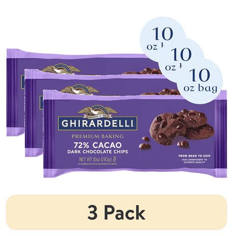 Ghirardelli 72% Cacao Dark Chocolate Premium Baking Chips, Chocolate Chips  For Baking, 10 Oz Bag - Fairway