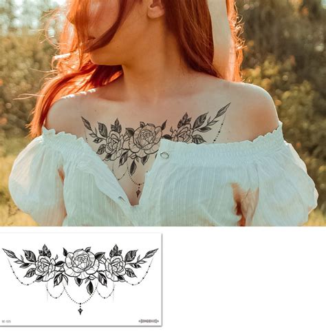 Girly Chest Tattoos Designs