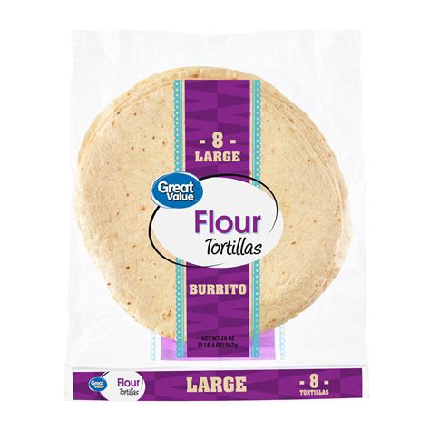 Great Value Burrito Flour Tortillas 20 Oz 8 Large W Heat Size For Wraps Quesadillas Walmart Com Great Value Burrito Flour Tortillas 20 Oz 8 Large W Heat Size For Wraps Quesadillas Walmart Com