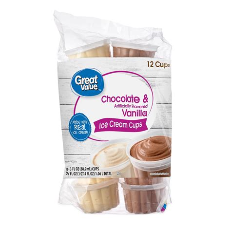 Great Value Ice Cream Cups 36 Fl Oz 12 Pack Chocolate And Vanilla Individually Portioned Walmart Com Great Value Ice Cream Cups 36 Fl Oz 12 Pack Chocolate And Vanilla Individually Portioned Walmart Com
