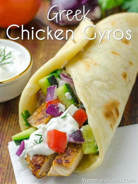 Greek Chicken Gyros With Tzaziki Sauce And Pita Flatbread Recipe From Greek Chicken Gyros With Tzaziki Sauce And Pita Flatbread Recipe From