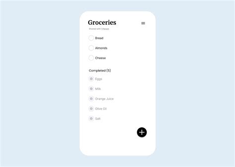 Groceries Checklist Mobile App Ui Prototype Groceries Checklist Mobile App Ui Prototype