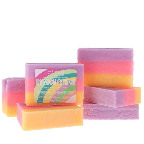 Handmade Natural Soap Rainbow Sherbet Moisturizing Rinse Rinse Bath Body