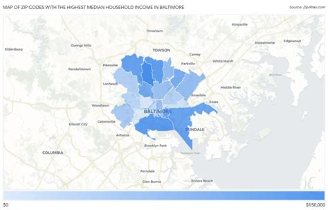 Highest Median Household Income In Baltimore By Zip Code In 2026 Zip Atlas