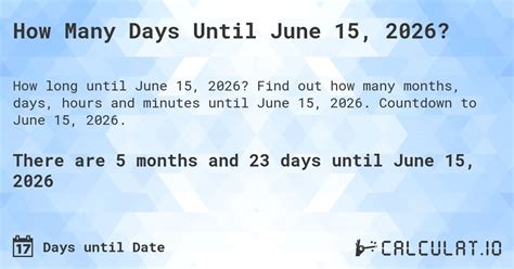Countdown: Days to June 15, 2024