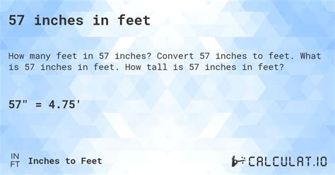 57 Inches to Feet: Quick Conversion Fact!