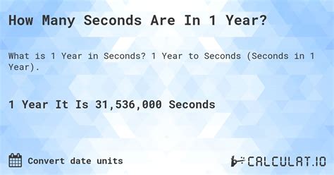 How Many Seconds in a Year?